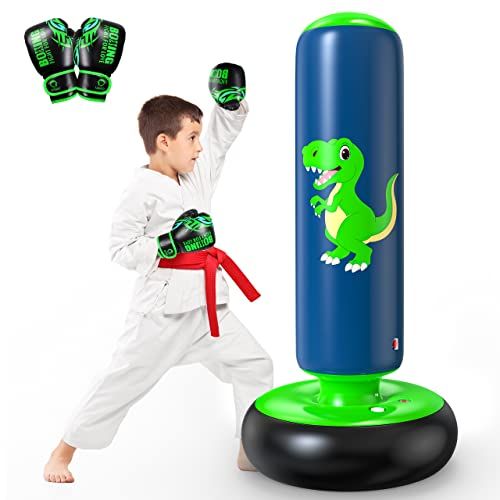 Dětský boxovací pytel INGO® (pedagogicky navržen pro vnitřní sílu), včetně rukavic a pumpy