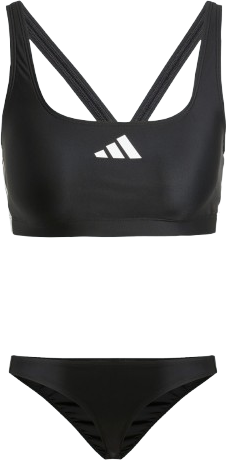 Dámské plavky adidas 3 Pruhy V-Záda, Černá/Bílá, 40