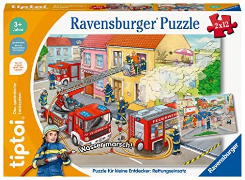 Ravensburger tiptoi Puzzle 00229-3 první puzzle: Zvířata na statku, roztomilé rámečkové puzzle pro d